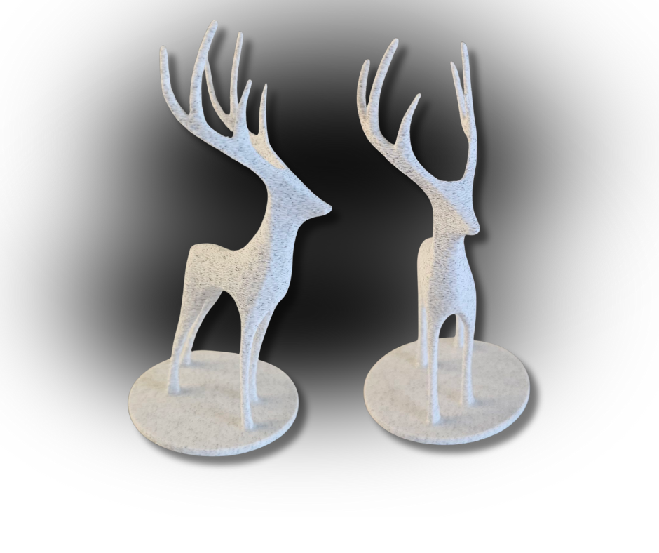 Elegant Deer Statues – Modern Minimalist 3D Printed Ornaments
