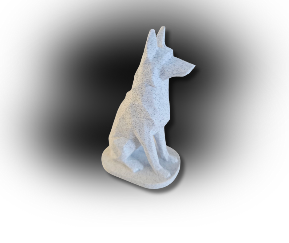 German Shepherd Dog Statue – Modern Low-Poly 3D Printed Ornament