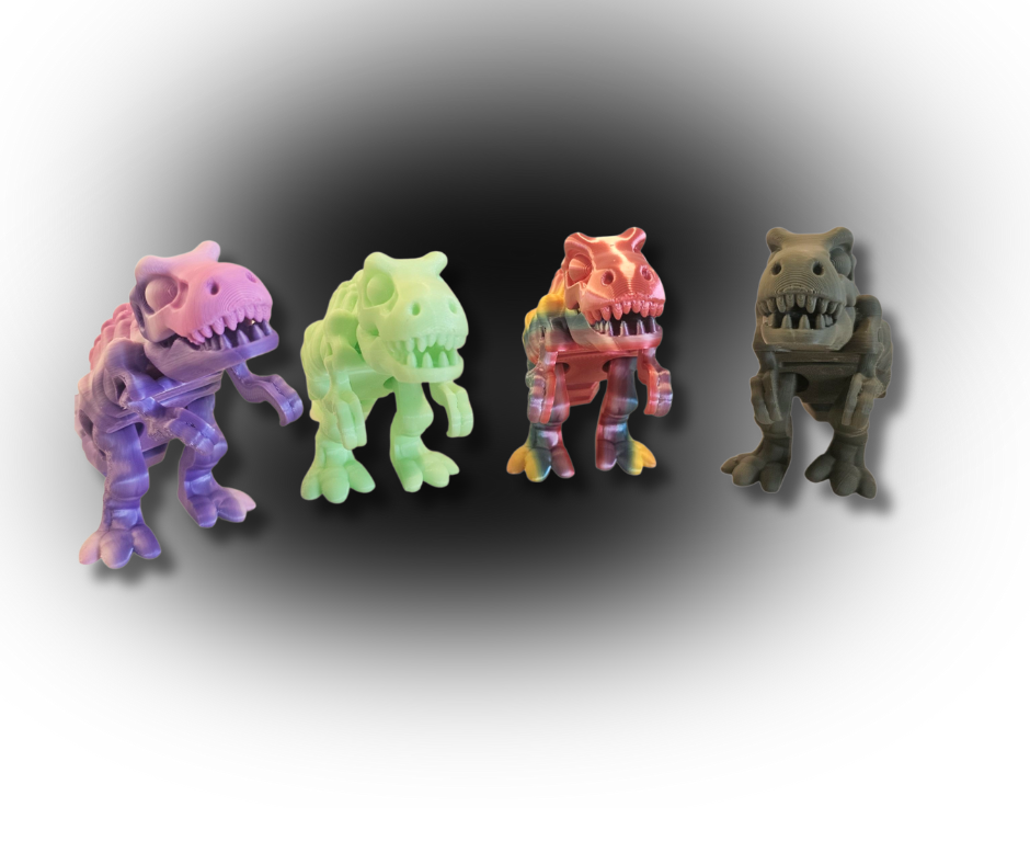 Flexible Skeleton Dinosaur – 3D Printed Articulated Prehistoric Toy & Desk Ornament