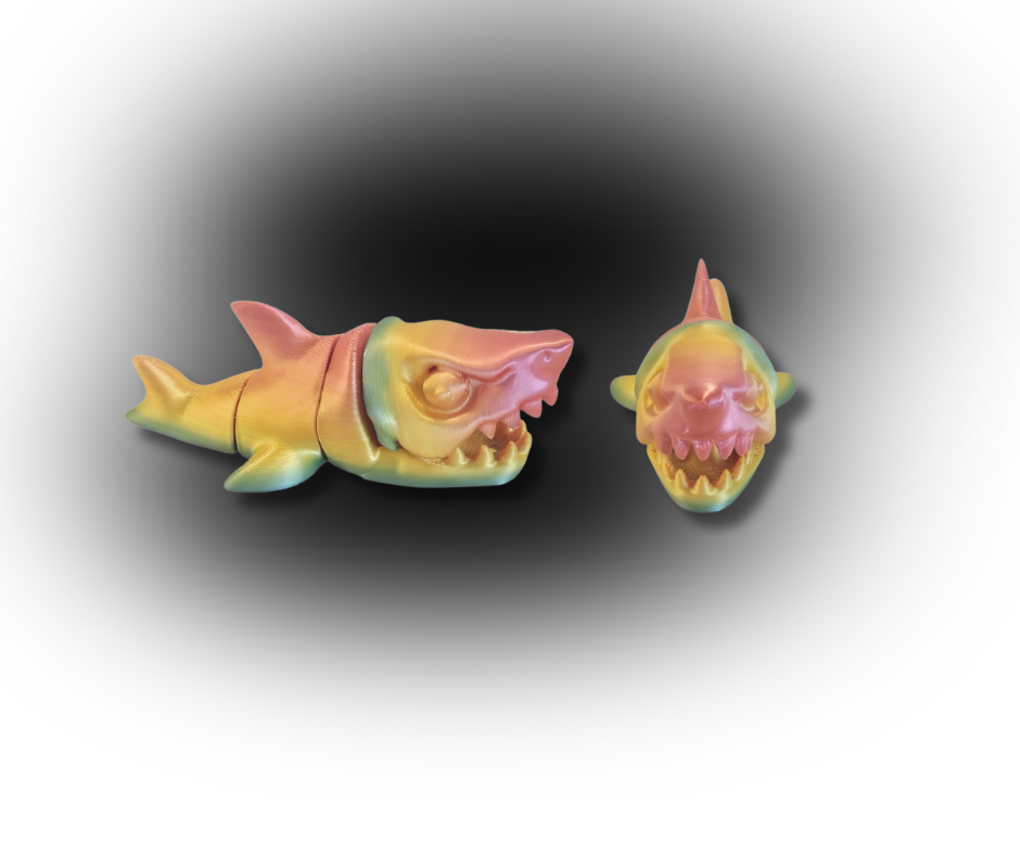 Flexible Shark – 3D Printed Articulated Sea Creature Toy & Desk Ornament