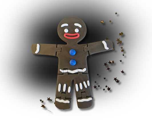 Articulated Gingerbread Man – 3D Printed Shelf Sitter Decoration