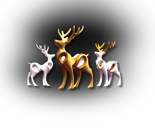 Modern Deer Statues –  3D Printed Ornaments