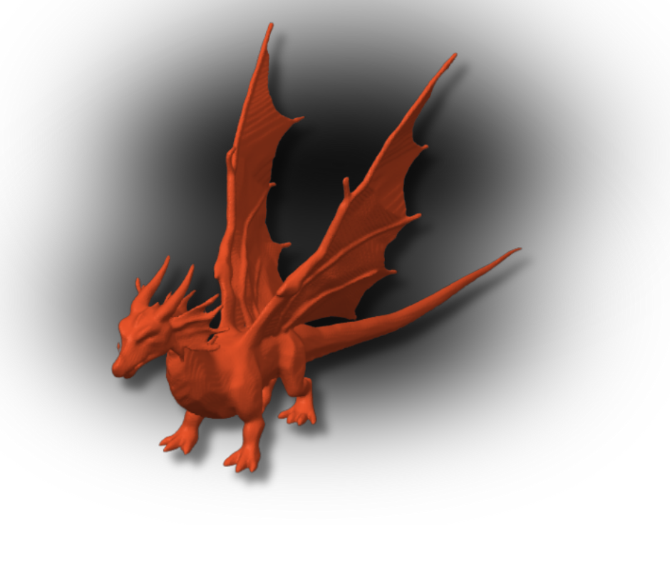 3D Printed Crimson Dragon Model – Detailed Fantasy Display Figure