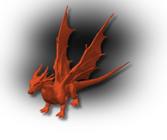 3D Printed Crimson Dragon Model – Detailed Fantasy Display Figure