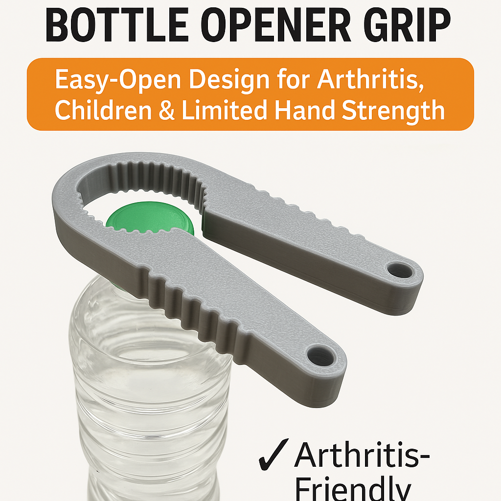 3D Printed Bottle Opener Grip – Easy-Open Design for Arthritis, Children & Limited Hand Strength